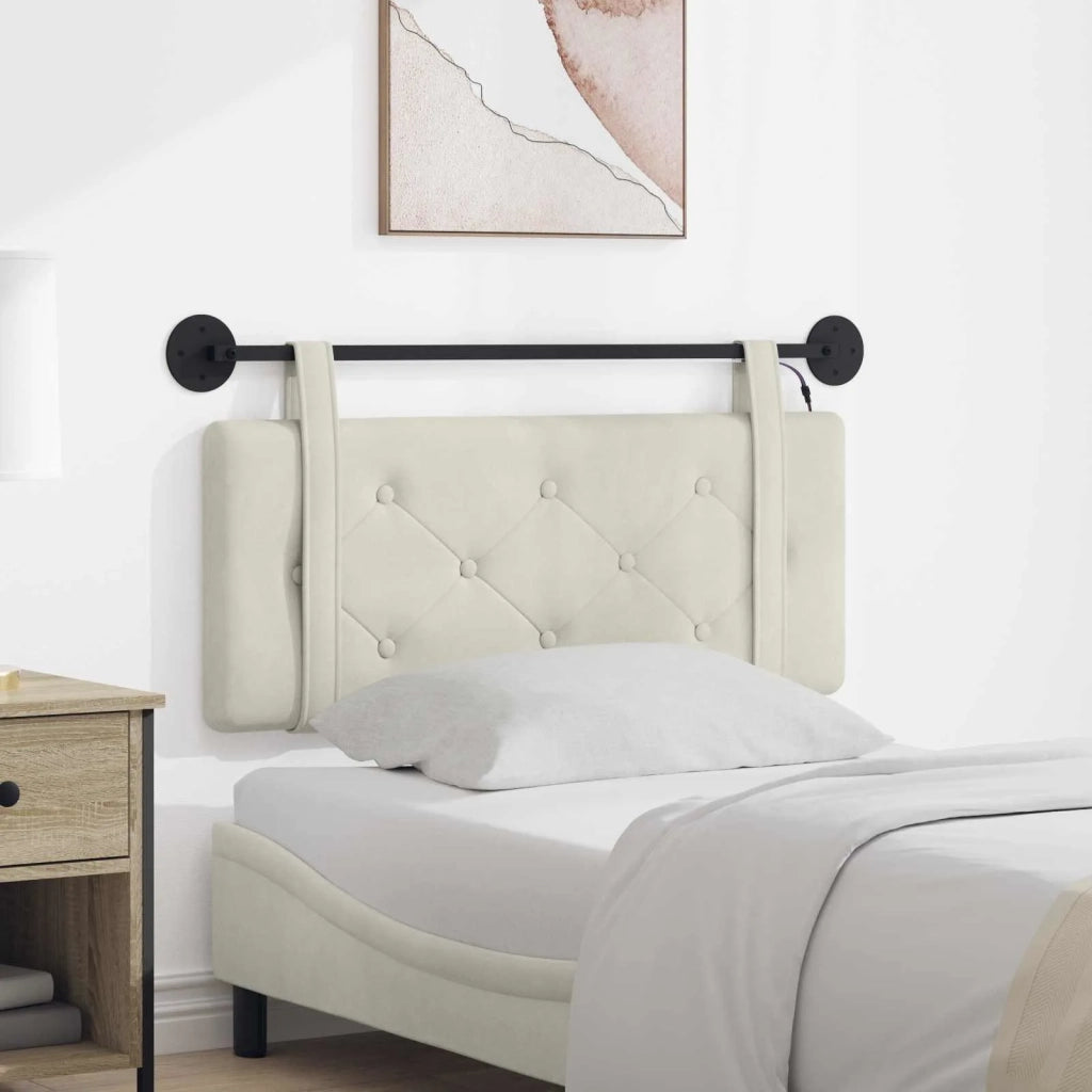Testiera | Testata sospesa Con luce LED Crema Velluto