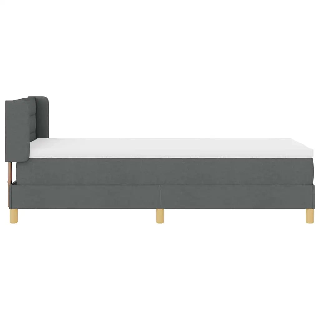 Letto a molle con materasso Grigio scuro 200 x 90 cm Tessuto 3341210