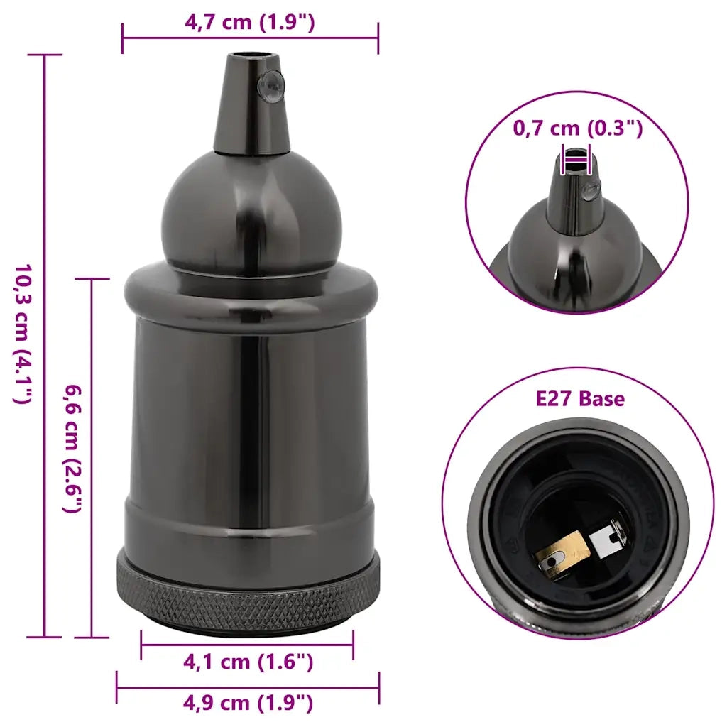 Portalampade 2 pz Nero Lucido E27 CFW2199721