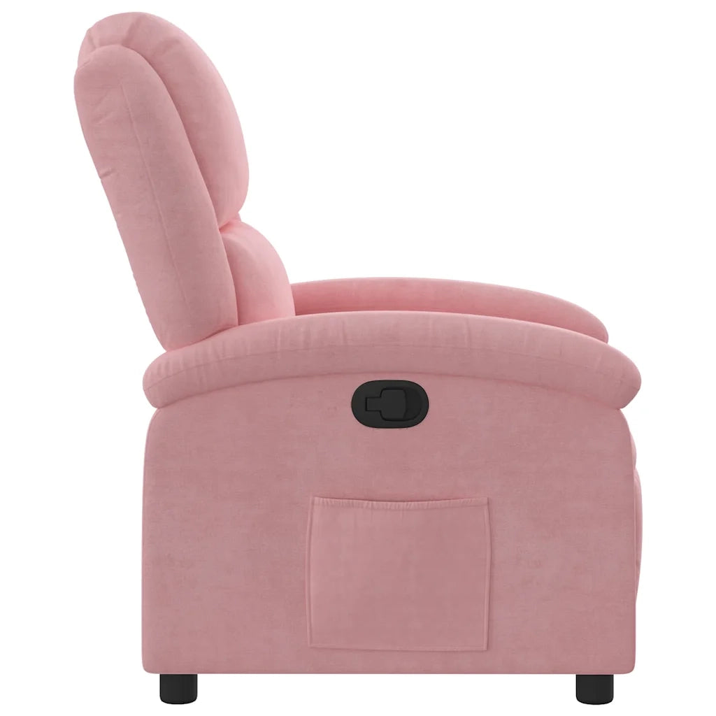 Poltrona Reclinabile Rosa in Velluto 371801