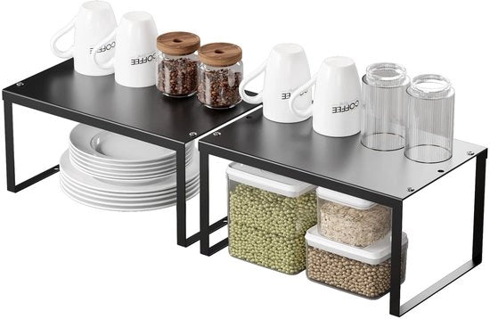 Organizzatore per Cucina 2-pack - Pannelli Organizzatori - Scomparto Metallico - Spaziale - Resistente all'Ossidazione - Per Cucine e Contenitori - Pannelli di Archiviazione