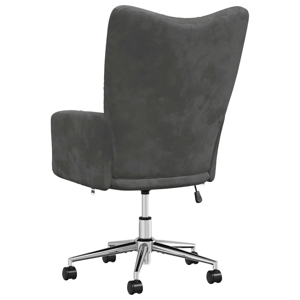 Poltrona | Sedia Relax Grigio Scuro in Velluto