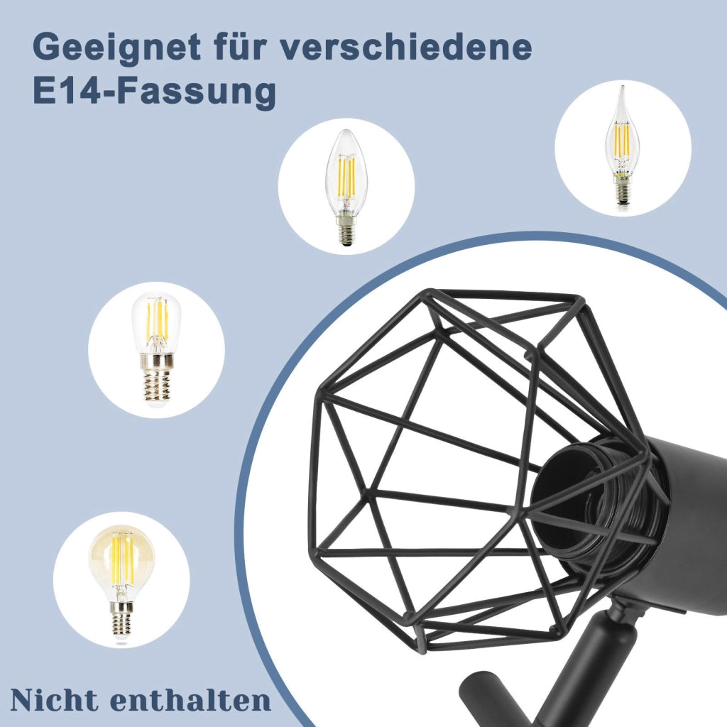 ZMH Faretto da soffitto a LED a 3 luci - lampada da soffitto retrò nera 350°