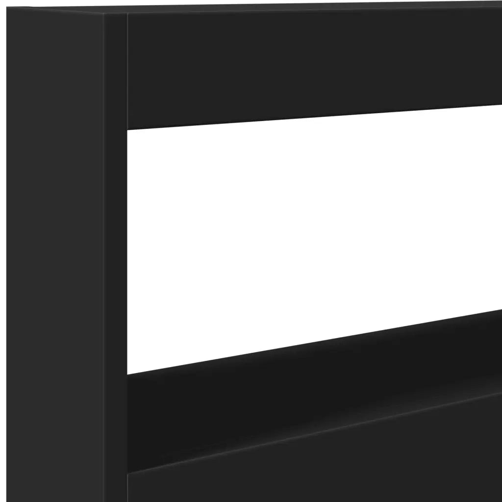 Testiera con Contenitore a LED Nera 120x17x102 cm 839190
