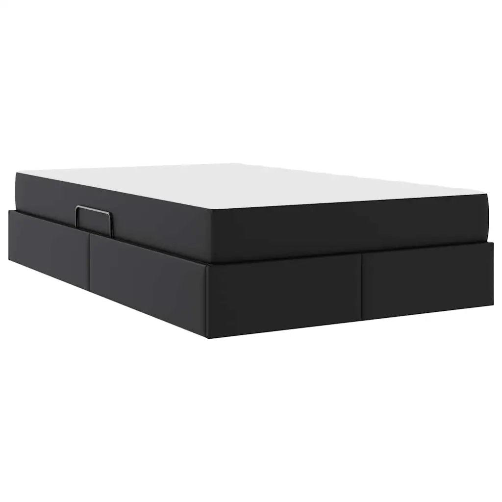 Letto con contenitore e materasso 2 pcs Nero Pelle 3399604