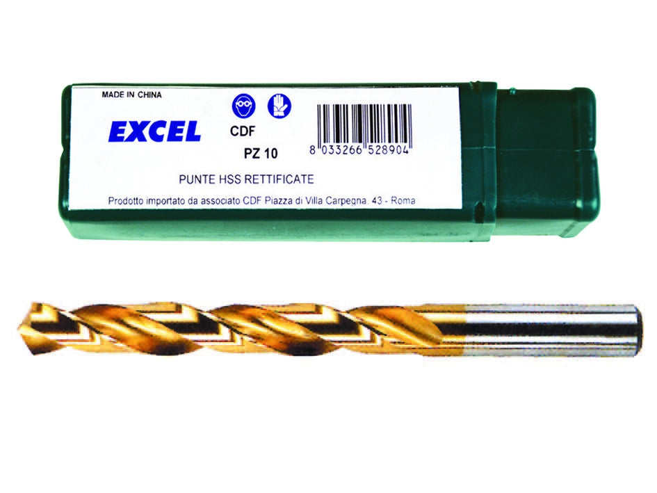 PUNTE HSS TITANIO- - ø mm.1,25 - 10 pezzi EXCEL