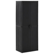 Mobile contenitore multiuso per interni 65 x 45 x 172 cm con 4 ripiani in PP nero codice 02_0046121.