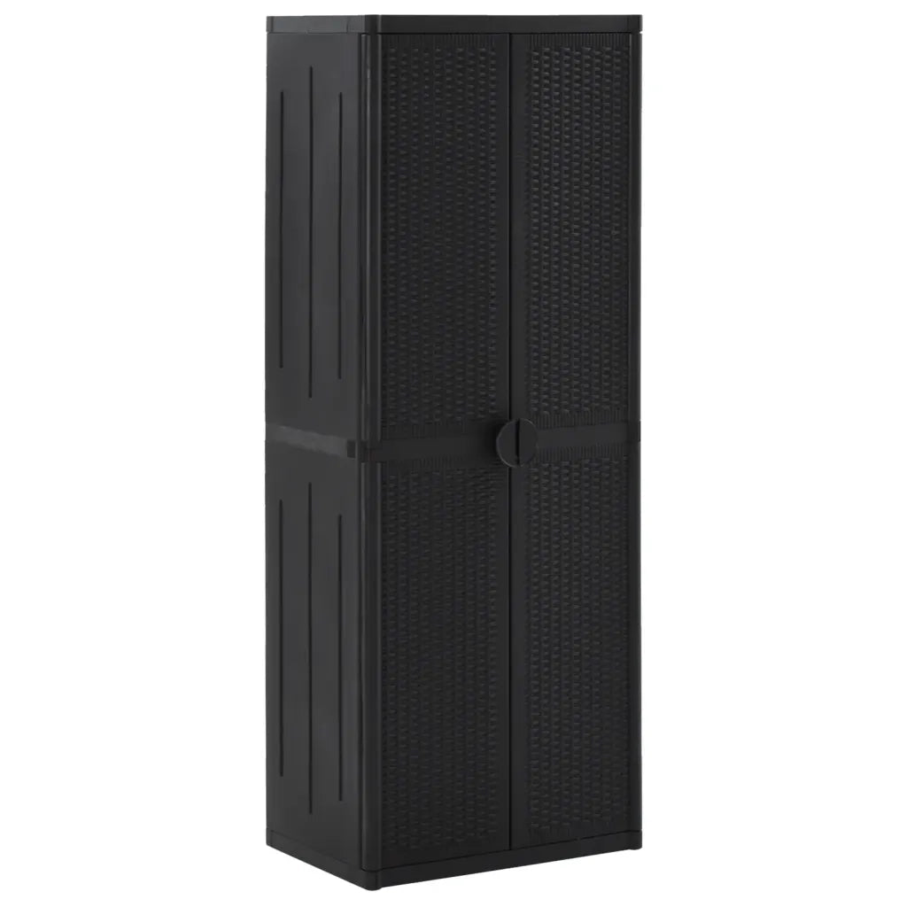 Mobile contenitore multiuso per interni 65 x 45 x 172 cm con 4 ripiani in PP nero codice 02_0046121.