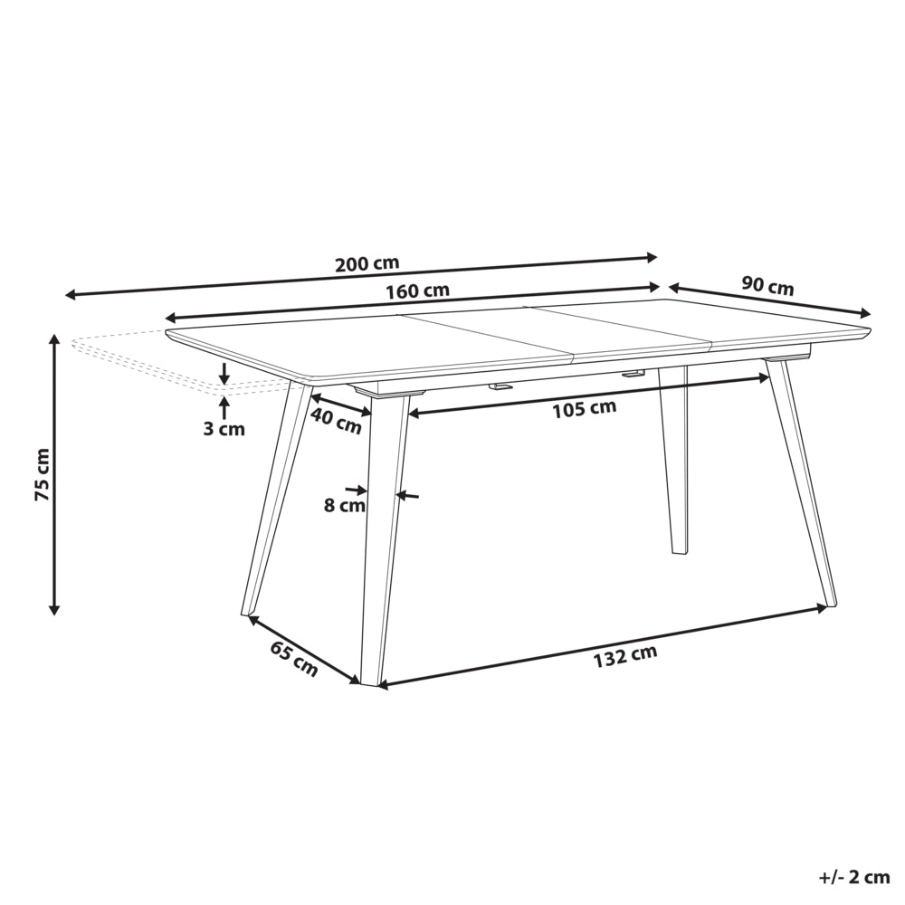 Tavolo allungabile da pranzo Nero 160/200 cm dal design moderno