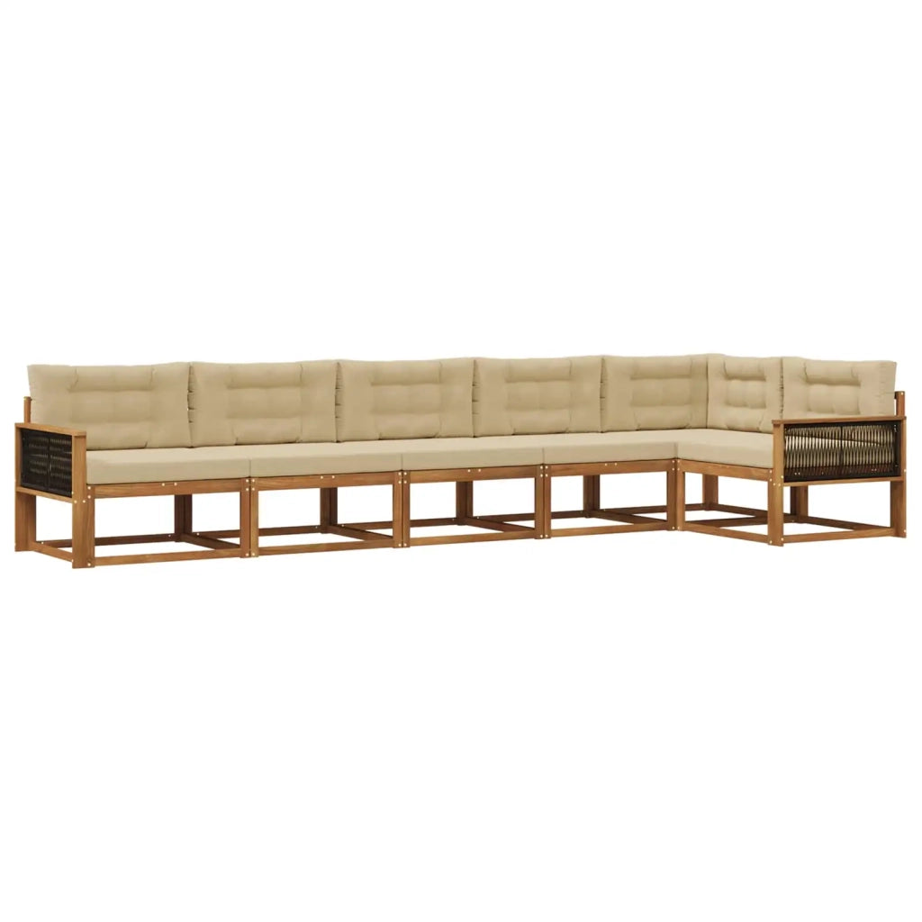 Set di divani da esterno 6 pz Naturale e Beige 3382606