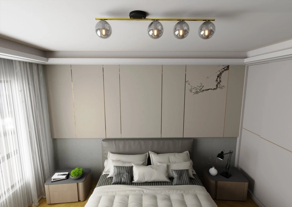 Plafoniera Emibig Monza 4 luci E14 dimmer grafite