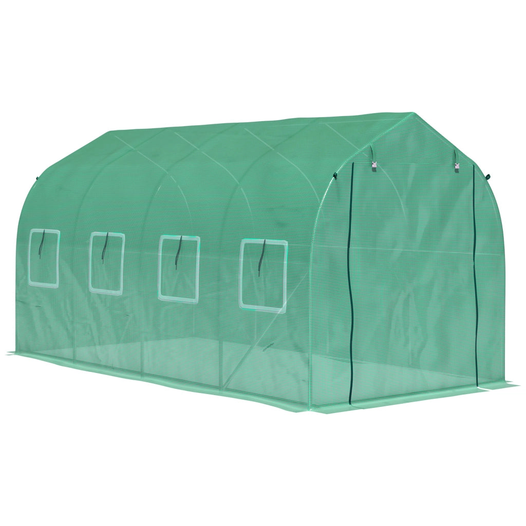 Serra Tunnel 4x2x2 m con 8 Finestre e Porta ¨C Minimal ¨C Verde