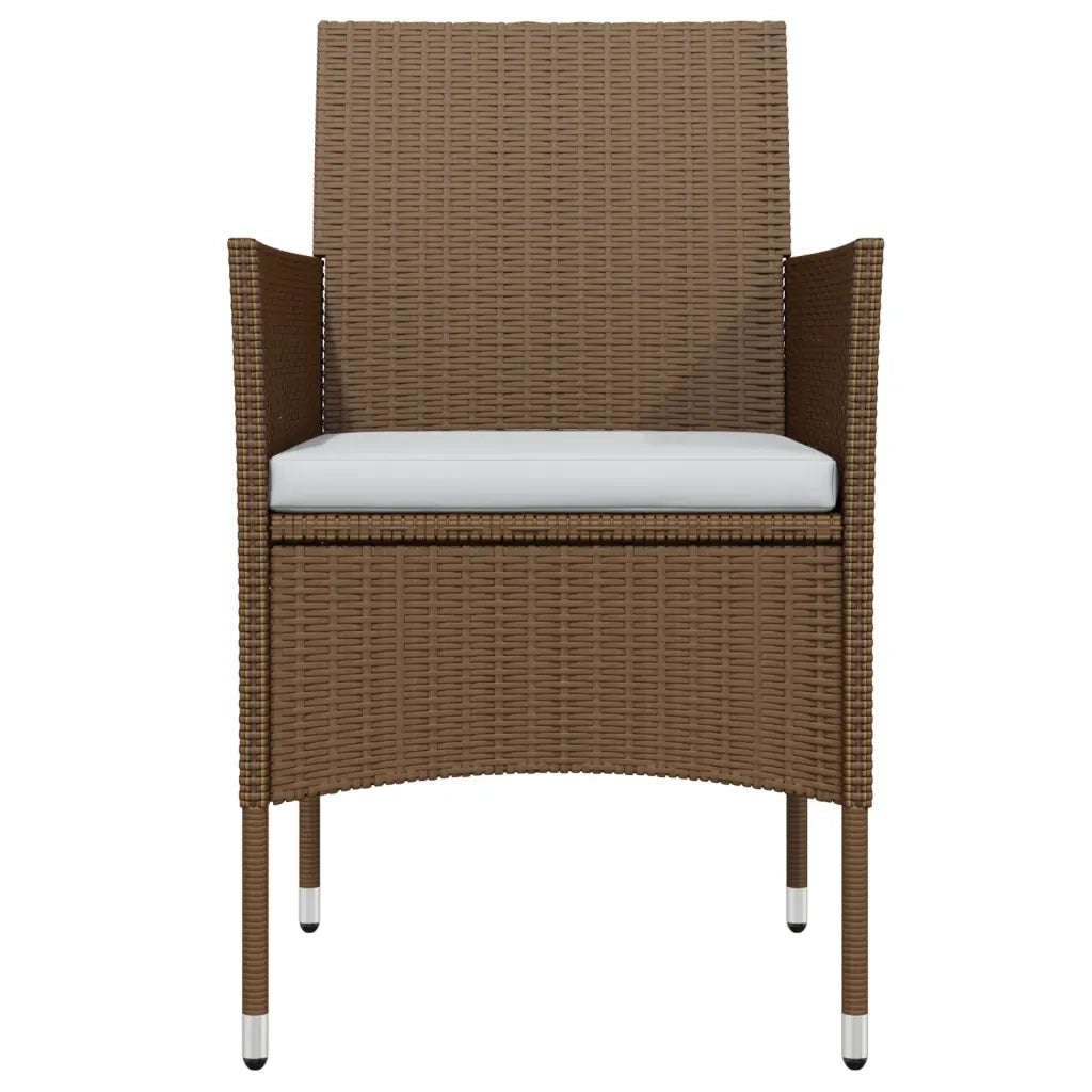 Set da Pranzo da Giardino 5 pz con Cuscini Marrone e Nero 3099325