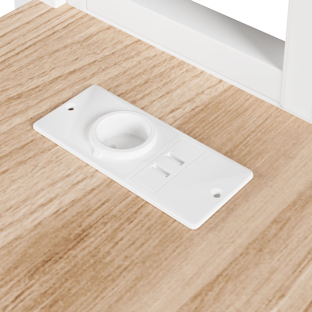 LETTO a castello 90x200 cm Metallo e MDF Bianco con scrivania e LED