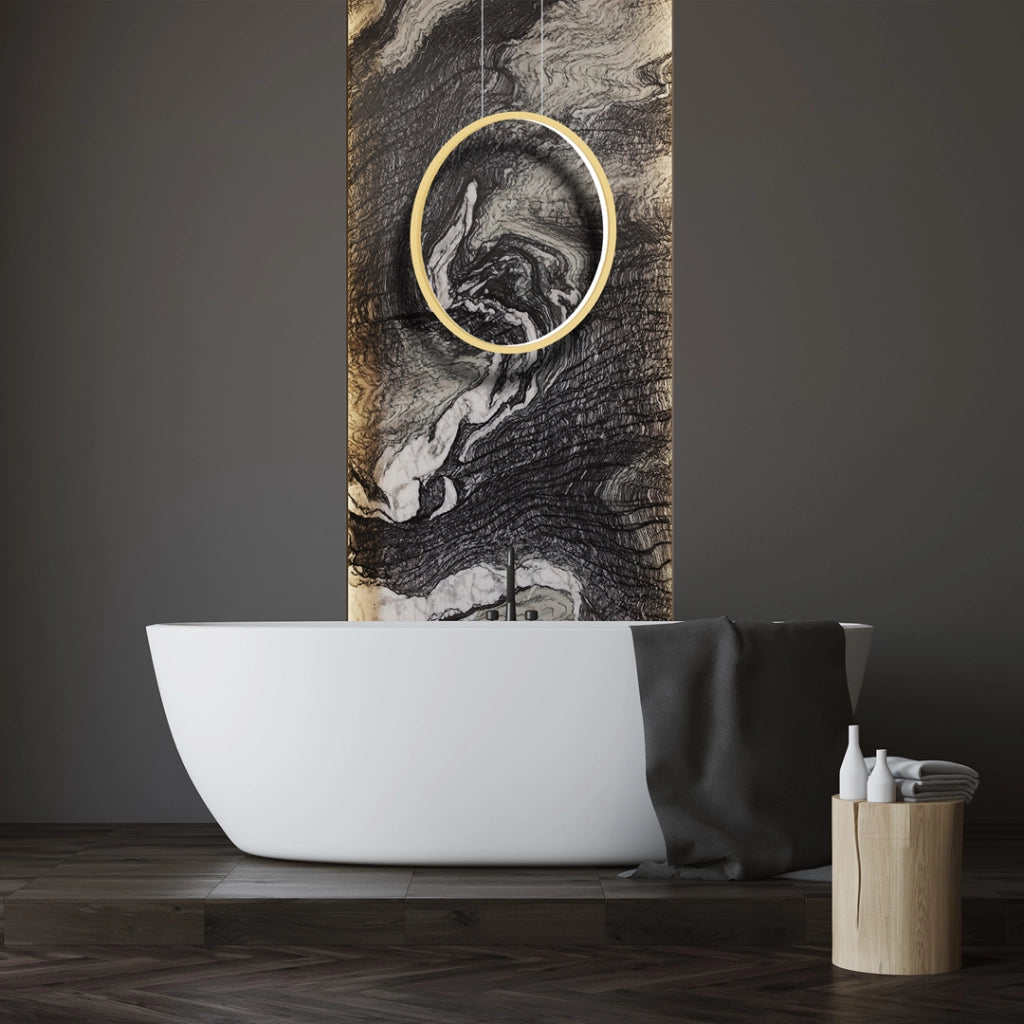 Lampada sospesa bagno Saturno 28W IP44 oro Milagro