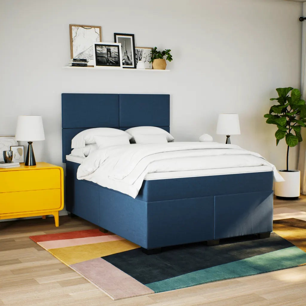 Giroletto a Molle con Materasso Blu 160x200 cm in Tessuto 3290538