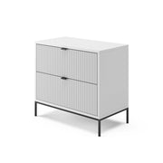 Vicco Comodino Bianco 66 x 60 cm con 2 cassetti