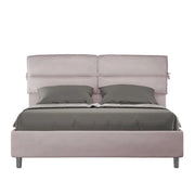BS COM Letto matrimoniale contenitore imbottito 160x190 microfibra glicine