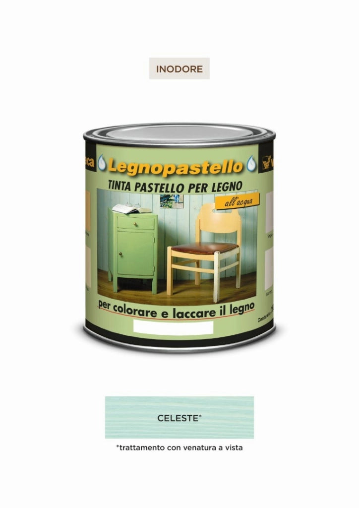 Legnopastello Tinta Ml 250 Celeste - Veleca