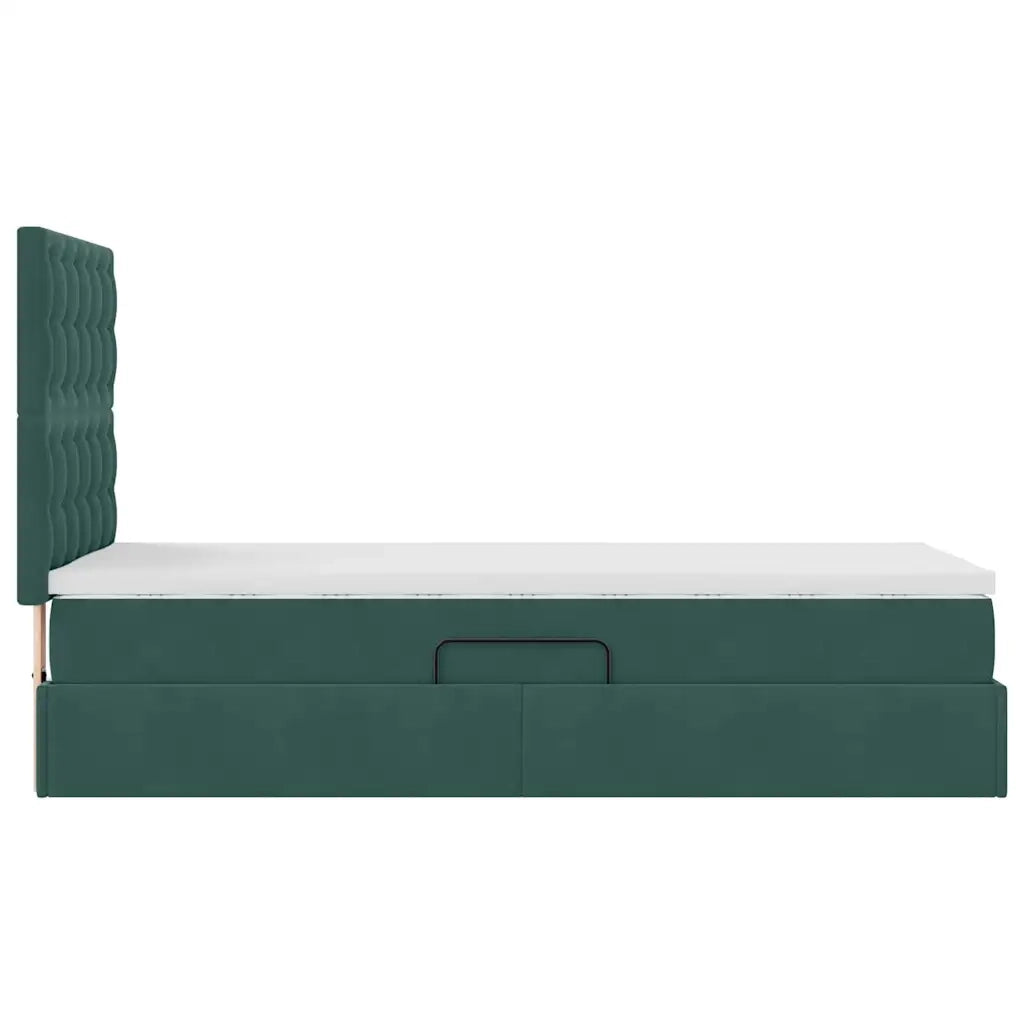 Letto con contenitore e materasso Verde Scuro 90 x 200 cm 3372126
