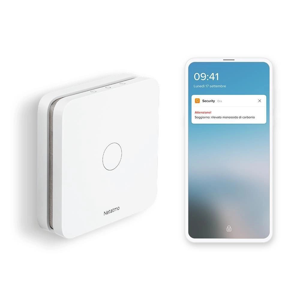 Netatmo NCO-IT Rilevatore di Monossido di Carbonio Wi-Fi Allarme 85 dB Autonomia 10 anni colore Bianco