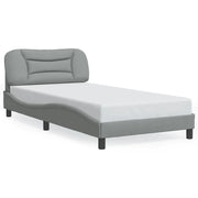 Letto singolo | Letto per adulti | Giroletto senza Materasso Hvar Grigio Chiaro 100x200 cm Tessuto