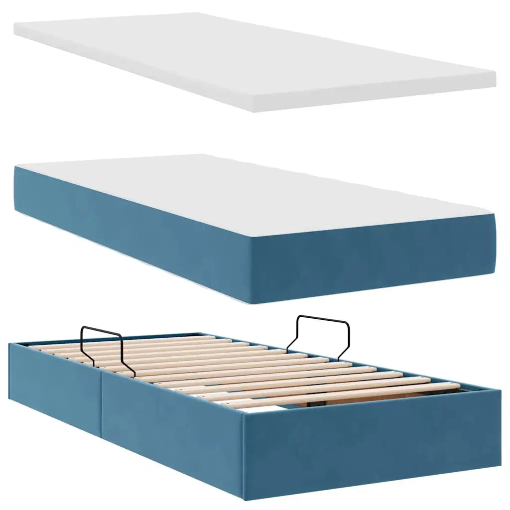 Letto con Contenitore Blu Scuro 90 x 200 cm Velluto 3370675