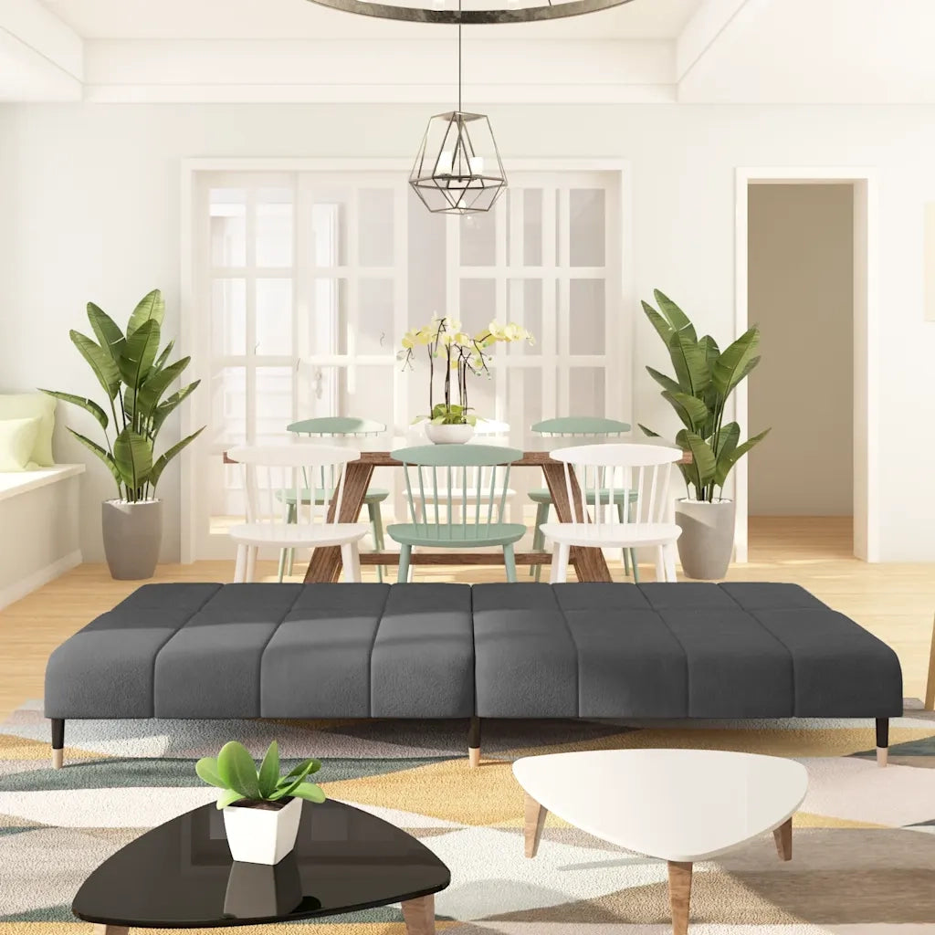Divano Letto a 2 Posti-Sofa Letto 2 Posti-Daybed Grigio Scuro in Velluto 905076