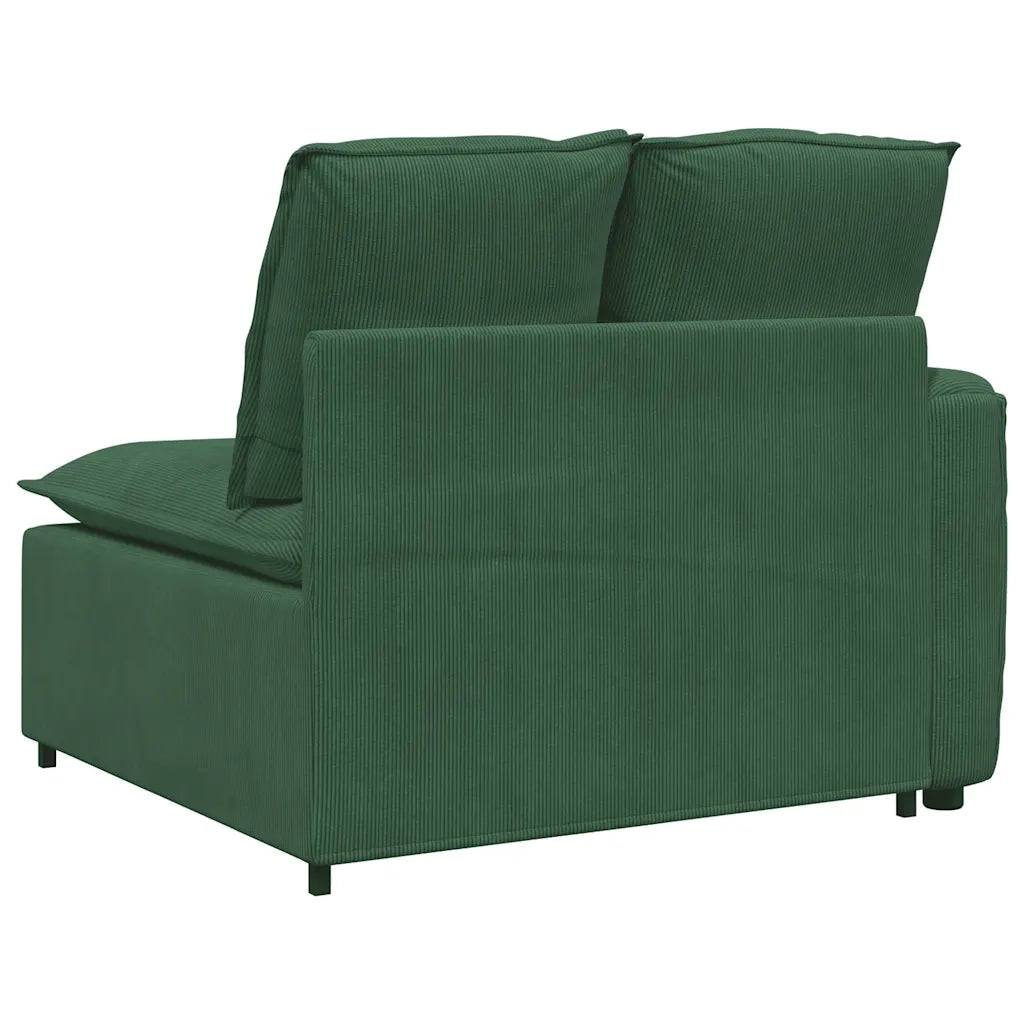 Modulo Terminale Bracciolo Divano Modulare con Cuscini Verde Scuro 100 cm 4104412