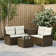 Set di divani 6 pcs 4-Numero di posti Marrone e Bianco Crema 3447078