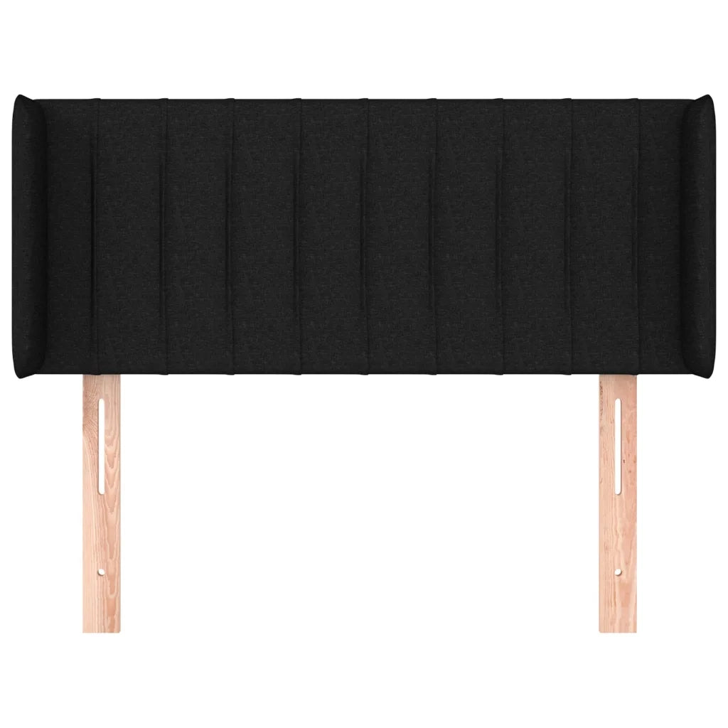 Testiera ad Orecchio-Testata con Orecchie Nera 93x16x78/88 cm in Tessuto 577703