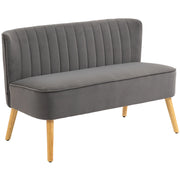 Divano 2 Posti Retrodesign ¨C Minimal ¨C Legno Grigio Scuro 117x56.5x77