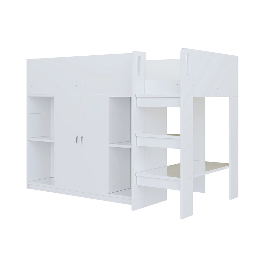 Letto a castello - Xylo - 90x200 cm armadio bianco