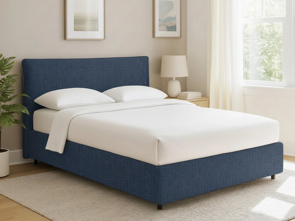 Louth, Letto Singolo Sfoderabile Made in Italy, blu