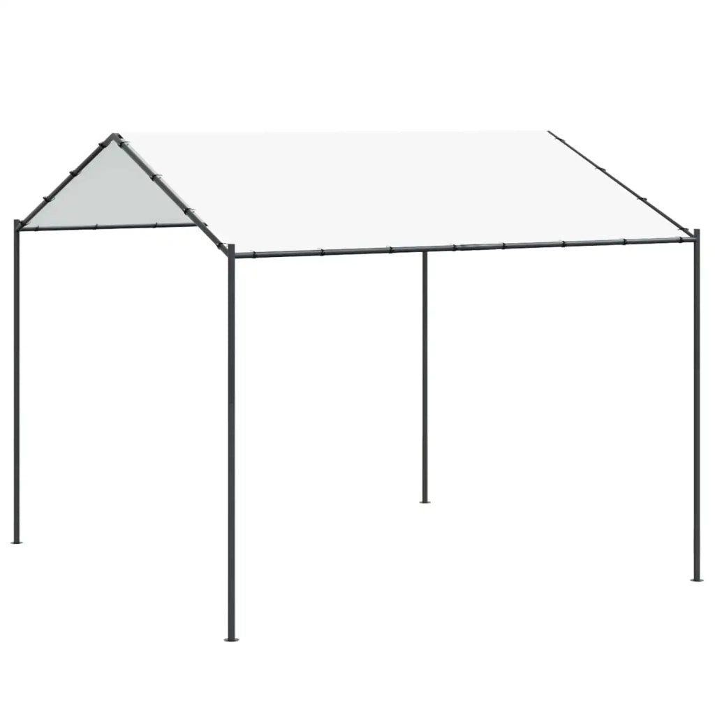 Gazebo | Pergolato 4 x 4 x 2,6 m Bianco Acciaio e Poliestere 180 gsm