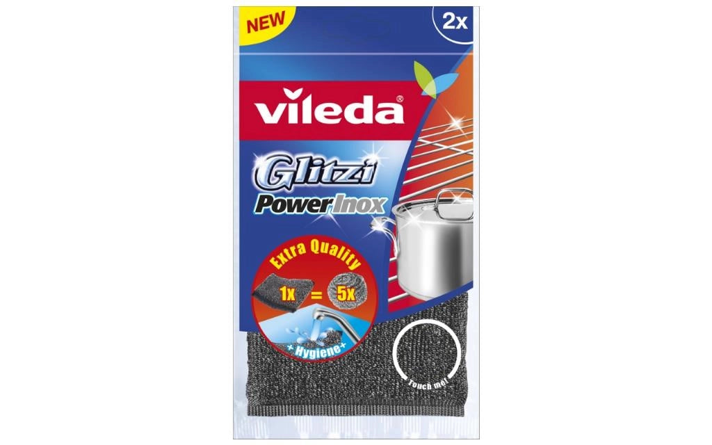 Vileda Paglietta abrasiva a spirale glitzi powerinox 2 pezzi