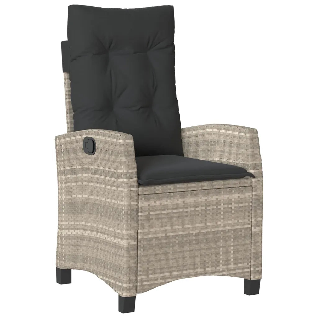 Set da Bistrò 3 pz con Cuscini Grigio Chiaro in Polyrattan 365230