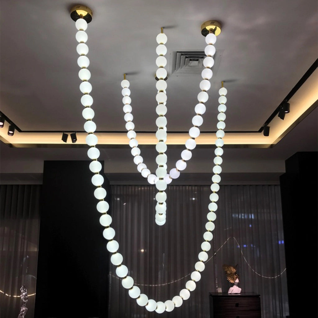 Lampada sospensione Dorado Rope 4m oro sfere LED CCT