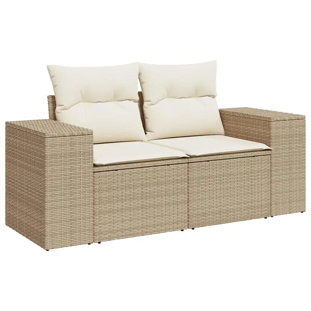 Set Divano da Giardino 9 pz con Cuscini Beige in Polyrattan 3327390