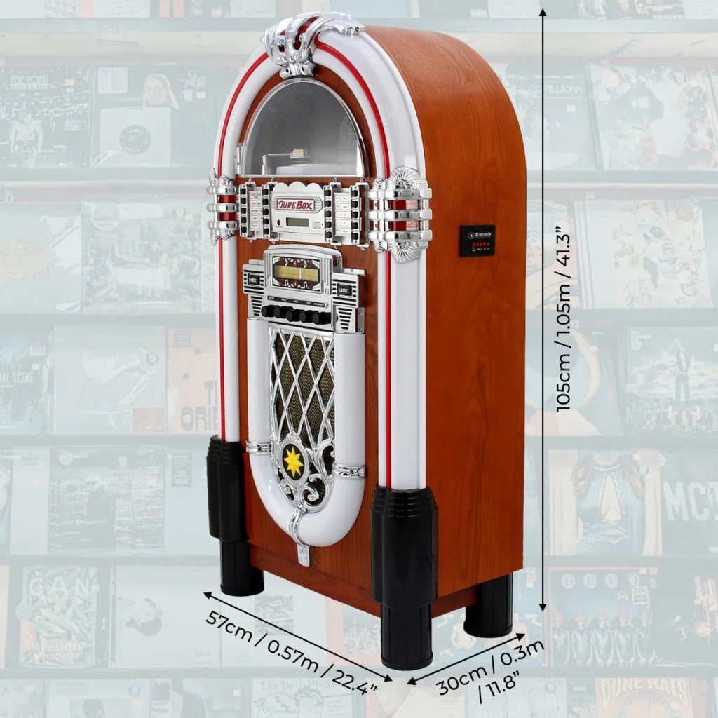 Jukebox Retro Anni 50 con CD, USB, Memory Cards SD/MMC, Radio, Bluetooth e Aux