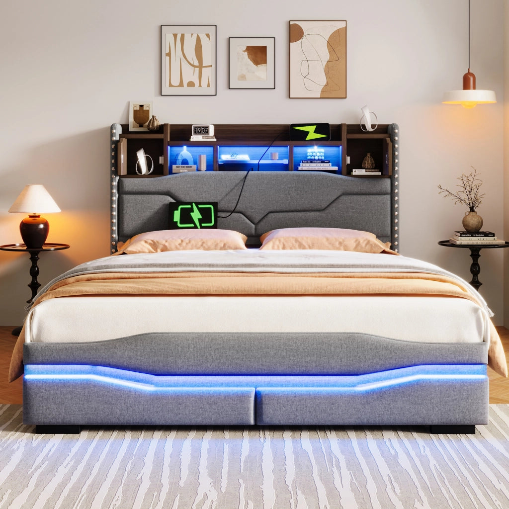 letto imbottito lino grigio 140 x 200 cm