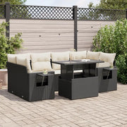 Set Divani da Giardino con Cuscini 7pz Nero Polyrattan 3326427
