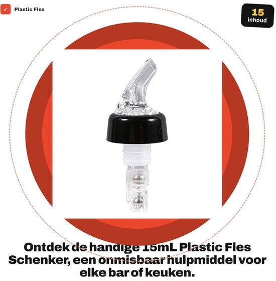 Dispensatore 15ml - Materiale plastico - Sicuro - Transparente/Rosso