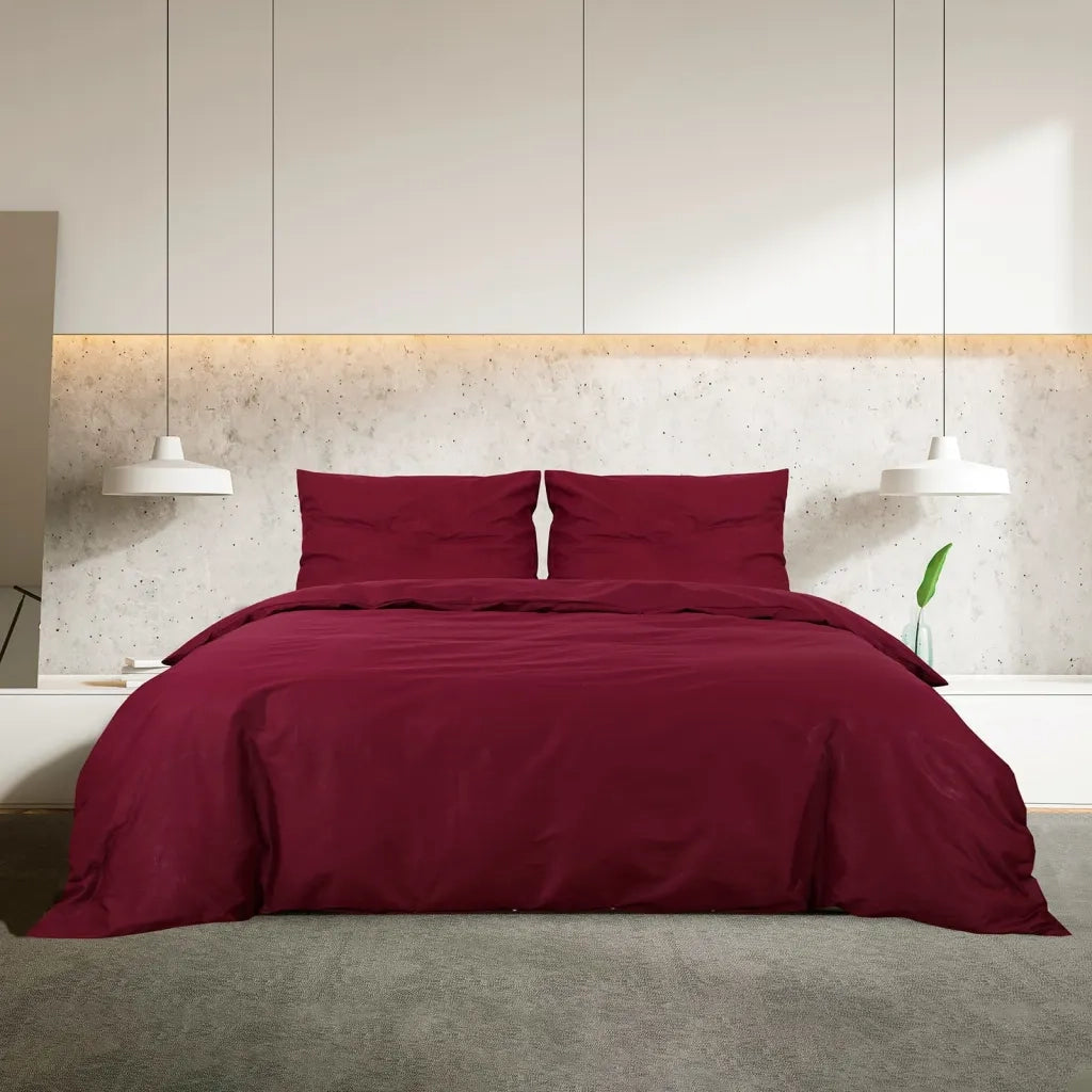 Set Copripiumino Bordò 240x220 cm in Cotone 136176