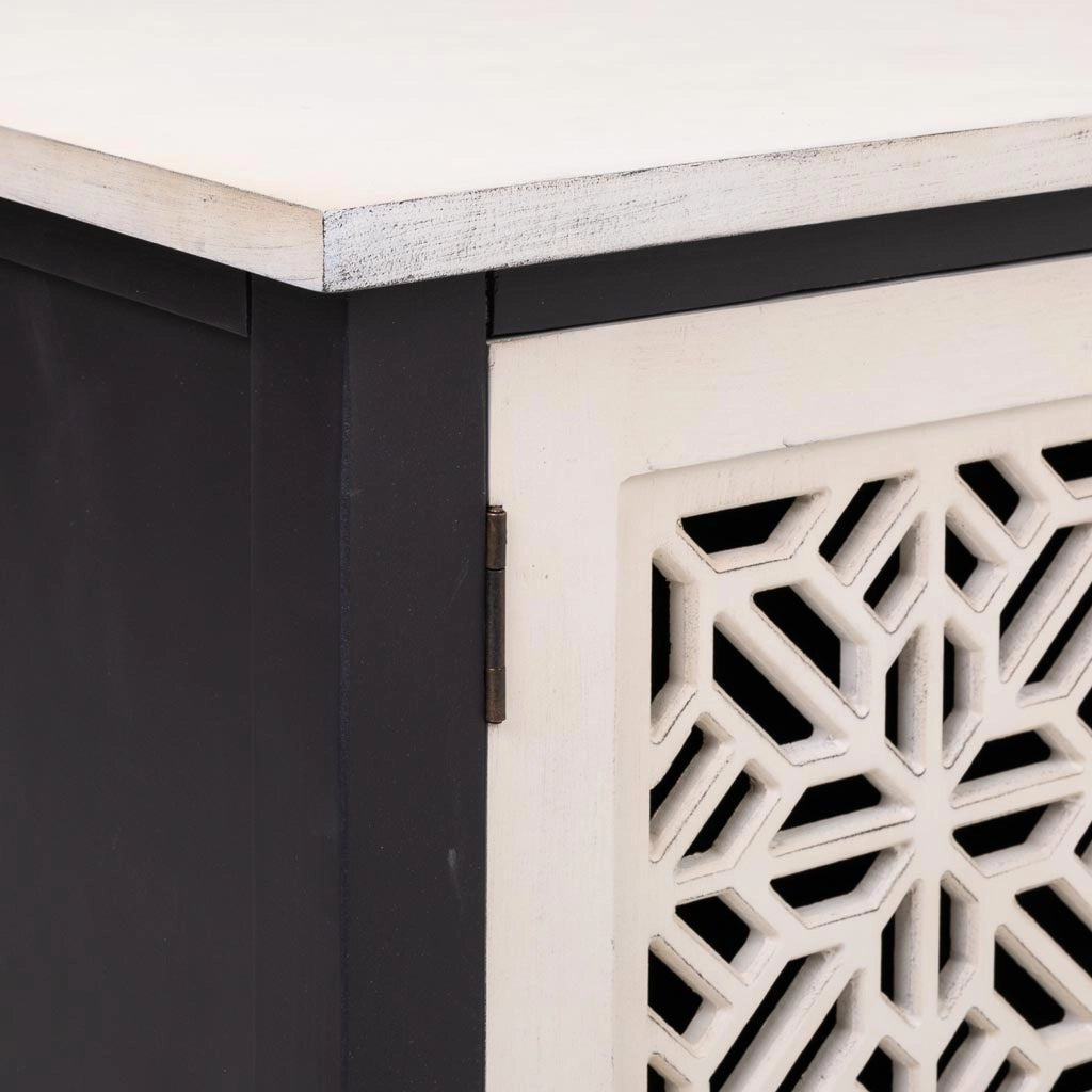 Mobile base in legno bianco 105,5x40x46h
