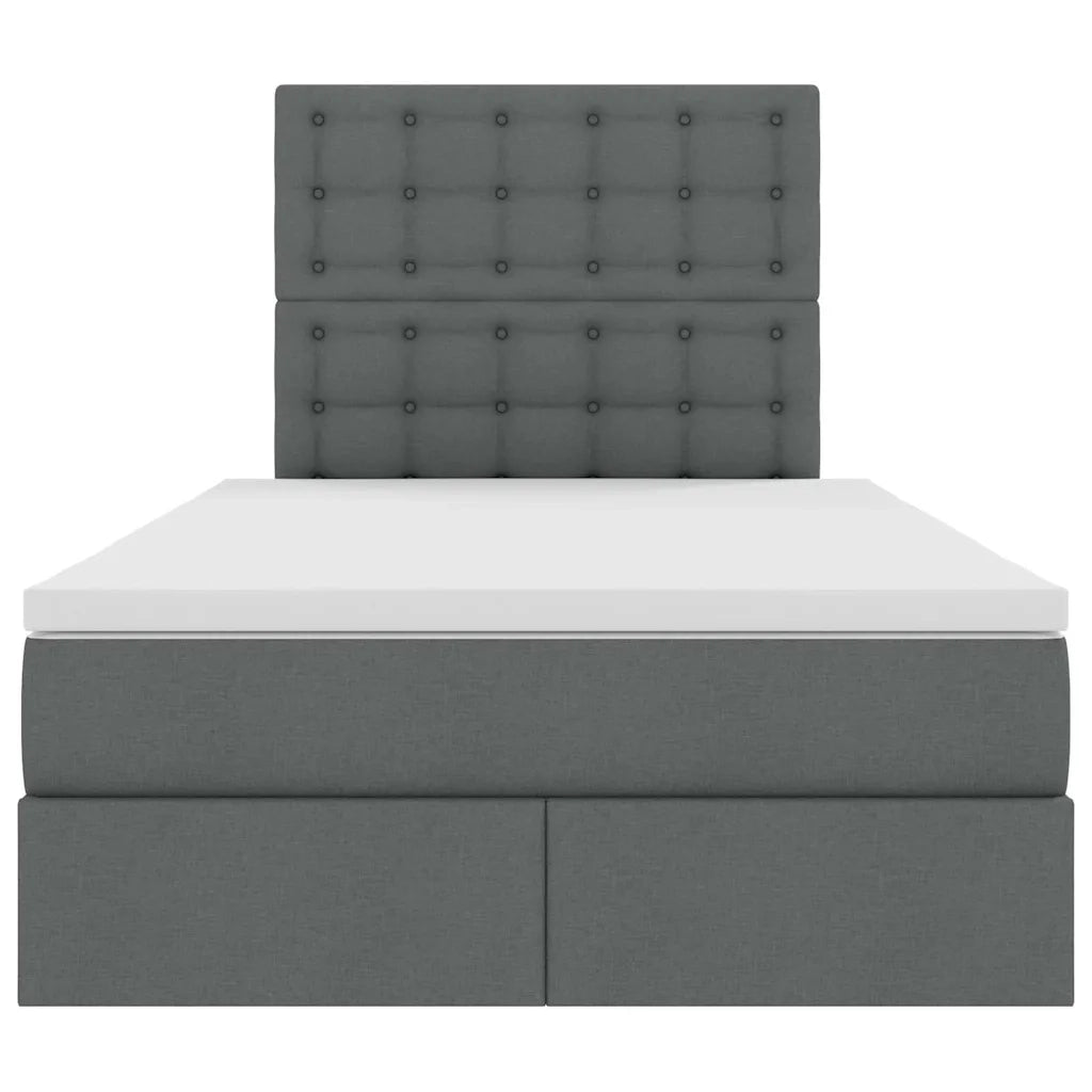 Letto con contenitore e LED con led Grigio scuro 120 x 190 cm 3372529