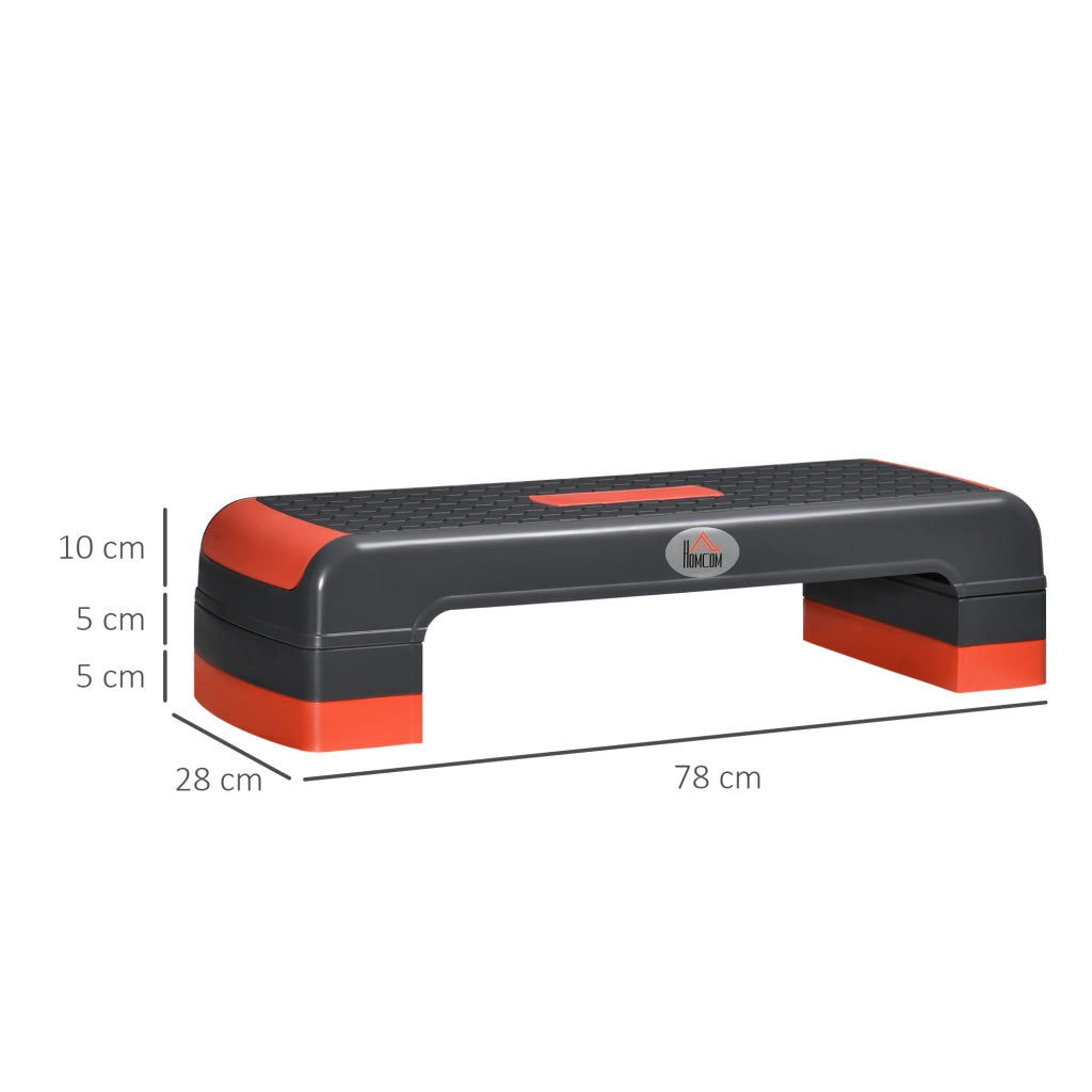 Scalino per Aerobica ¨C Minimal ¨C Regolabile in Altezza, Rosso e Nero