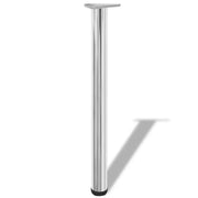 Gambe per Tavolo 4 pz Altezza Regolabile Cromate 710 mm 242142