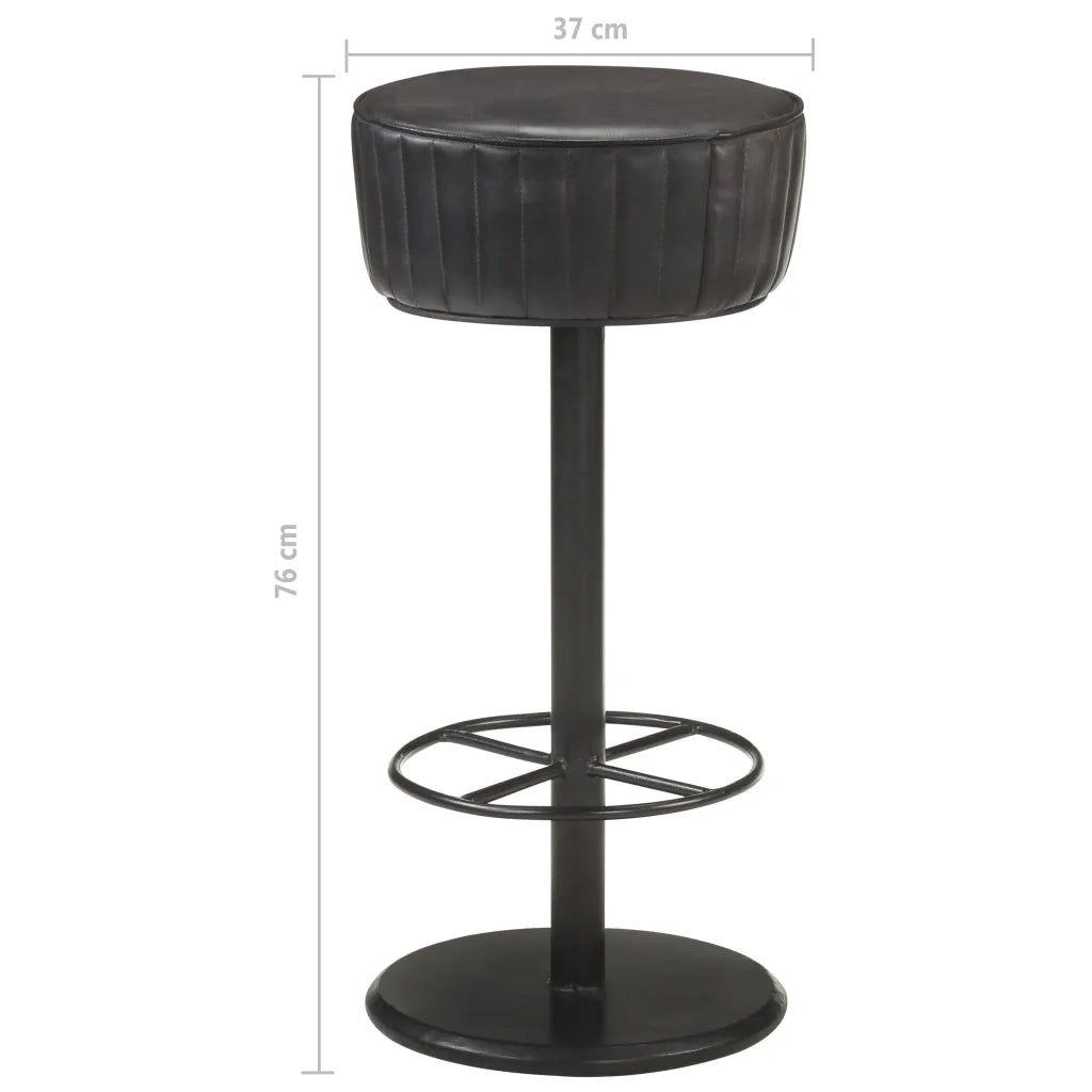 Sgabello da Bar Nero in Vera Pelle 321872