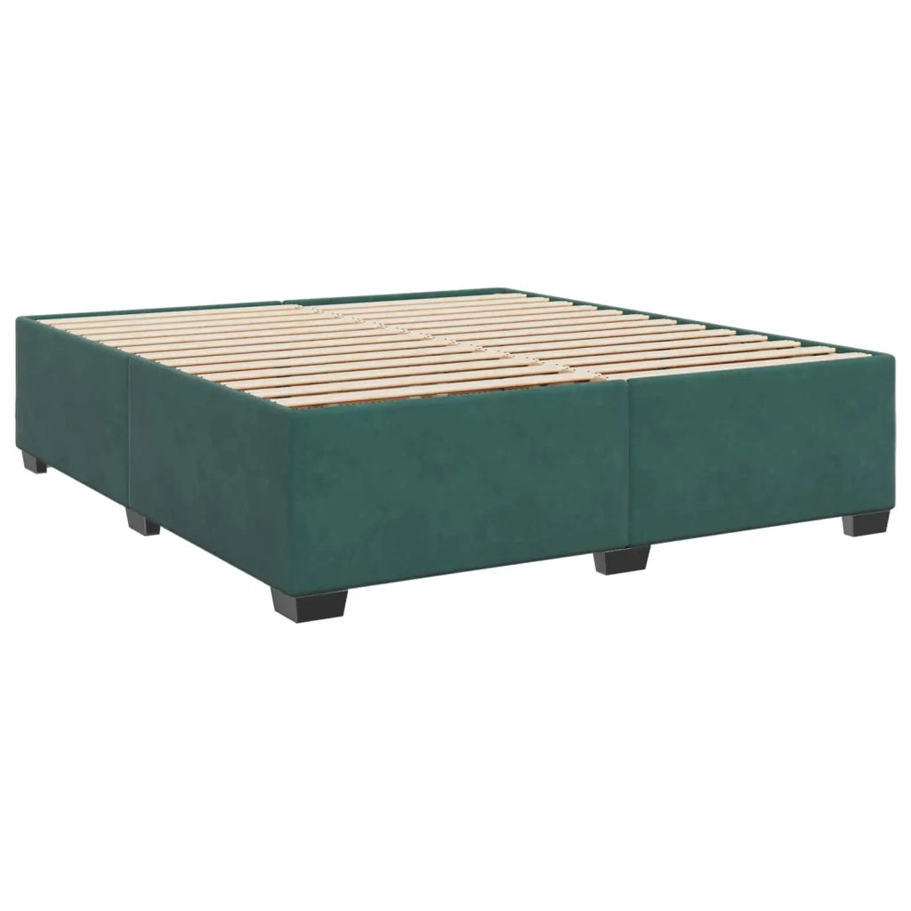 Letto box spring con materasso Verde Scuro 200 x 200 cm Velluto 3455177